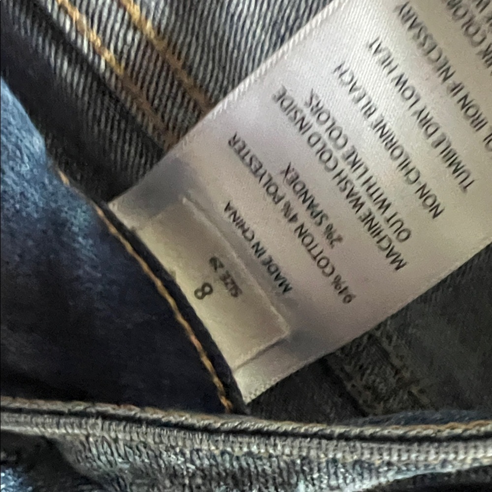 Like🆕SLINK Curvy Women's Distressed Blue Ankle Jeans Size 29/ 8 - Picture 7 of 8